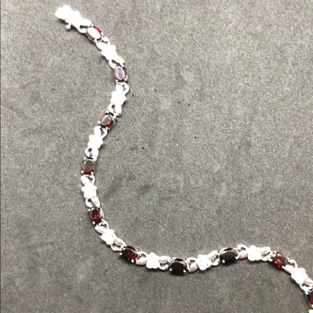 Ross Simon Garnet silver bracelet
